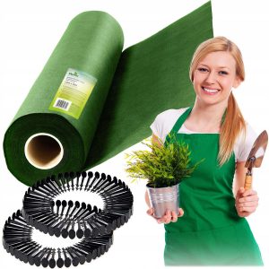 Укріплене Агроволокно Plonos 1.6x50 м 90 г/м² із 100 Шпильками для Грядок
