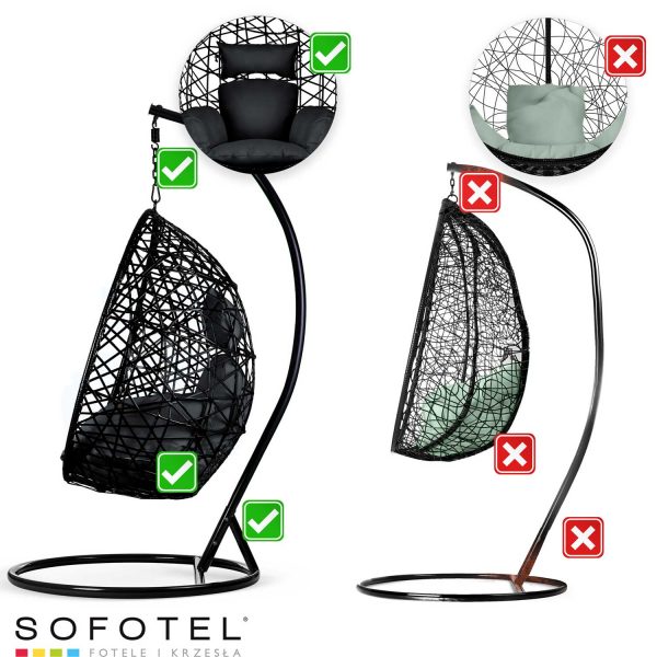 Крісло садове підвісне Sabana Sofotel чорне - Елегантність та комфорт - Зображення 15