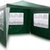 Компактний Садовий Павільйон Plonos 3x3 м Зелений із 3 Стінками для Відпочинку