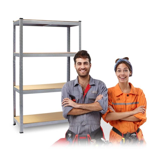Металевий складський стелаж 150 x 75 x 30 см Plonos 470000 - Компактний і надійний - Зображення 8