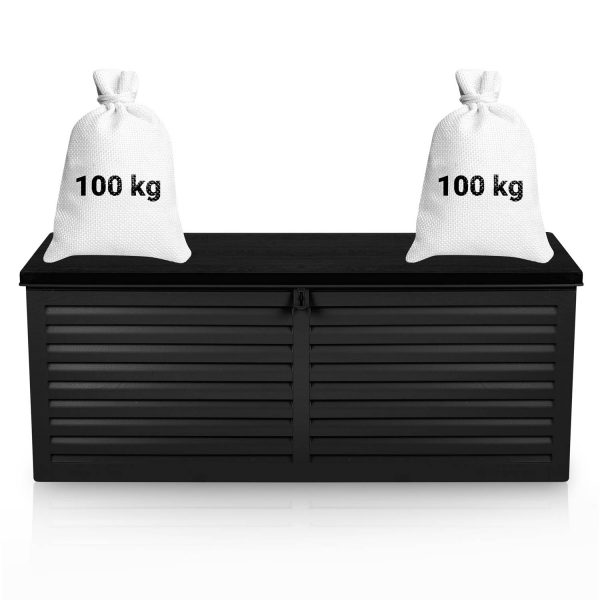 Садова скриня 143.5 x 57 x 53.5 см 390 л чорна - Практичне зберігання на вулиці - Зображення 15