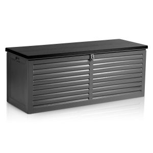 Модерна Садова Скриня 390 л Чорно-Сіра 143 x 57 x 53.5 см із Сучасним Дизайном