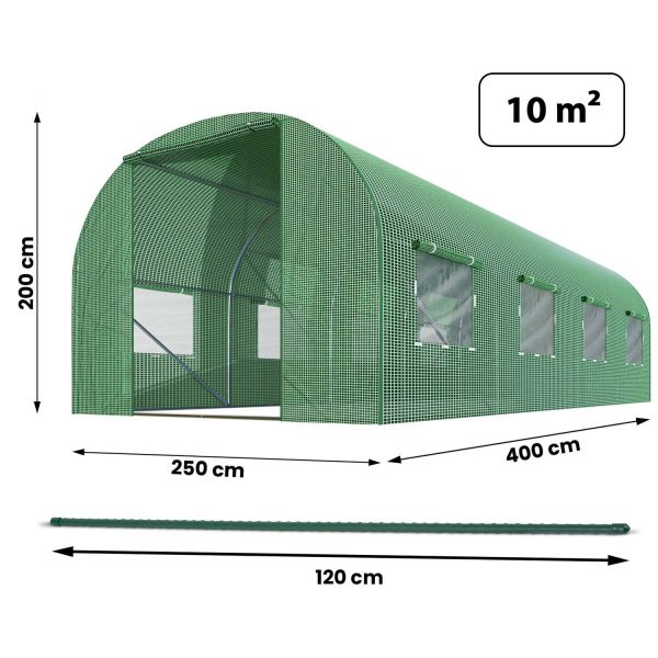 Тунель садовий 2,5 x 4 м (10 м²) Plonos - Просторий для рослин - Зображення 4