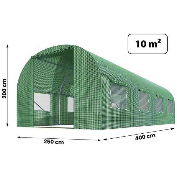 Тунель садовий 2.5 x 4 м (10 м²) Plonos - Функціональний та надійний - Зображення 8