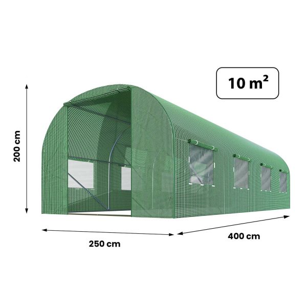 Тунель садовий 2,5 x 4 x H2 м (10 м²) Plonos - Надійний захист рослин - Зображення 4