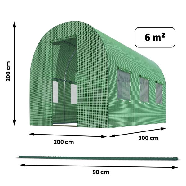 Тунель садовий 2 x 3 м 6 м² Plonos - Надійний захист рослин - Зображення 3