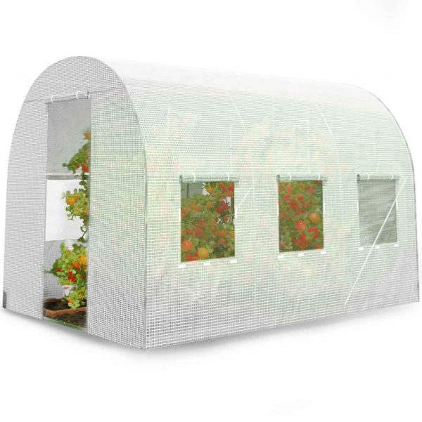 Тунель садовий 2 x 3.5 м (7 м²) білий Plonos - Для ранніх врожаїв - Зображення 3