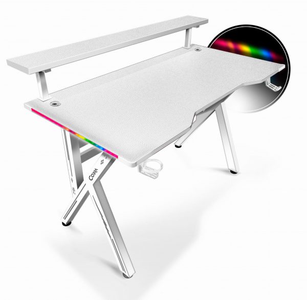 Геймерський Стіл CRF4011RGB Білий з Яскравою RGB-Підсвіткою - Зображення 13