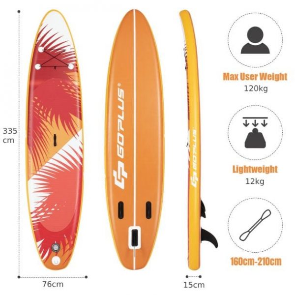 Дошка SUP Costway SP37553-L з веслом 335 см -Ідеальний вибір для активного відпочинку - Зображення 2