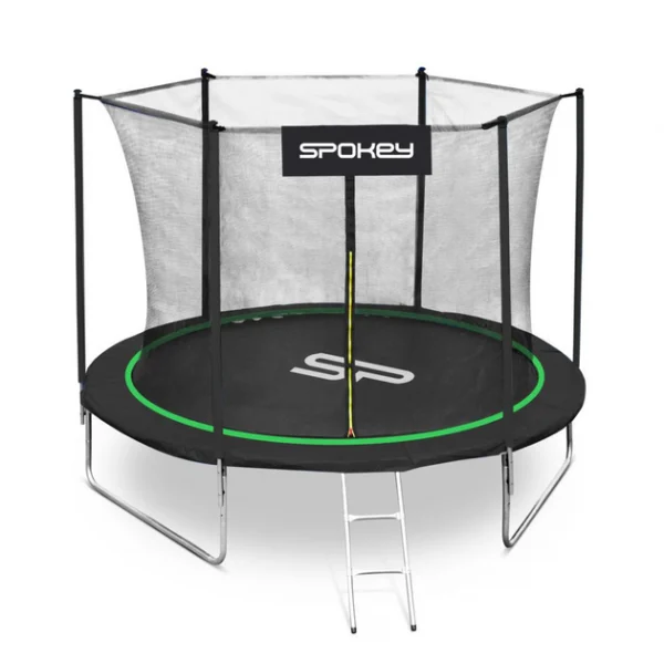 Батут Spokey 244 см Чорно-зелений з Драбинкою і Захисною Сіткою 000058905 - Безпечні Розваги для Дітей
