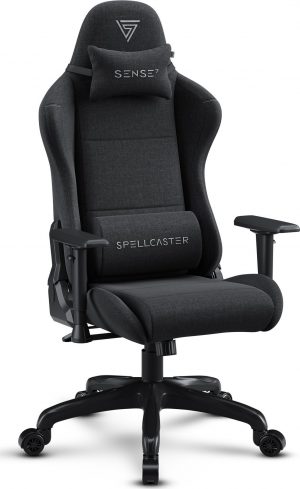 Тканинне Геймерське Крісло SENSE7 Spellcaster FUKU Чорне Максимальний Комфорт і Стиль