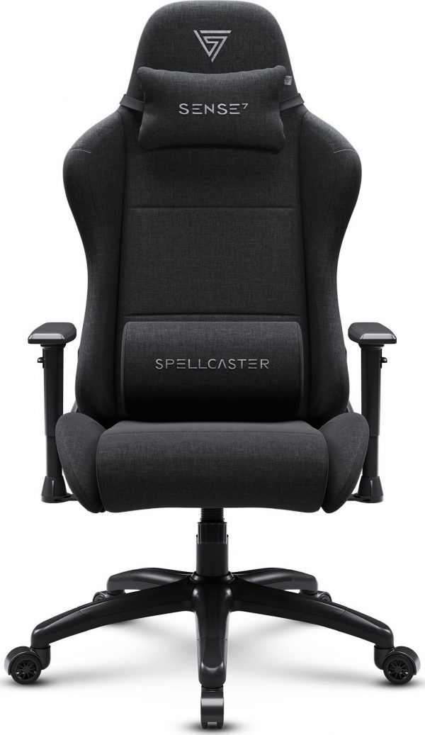 Геймерське крісло SENSE7 Spellcaster FUKU XL тканинне крісло чорний Простір, комфорт і стиль для геймерів - Зображення 3