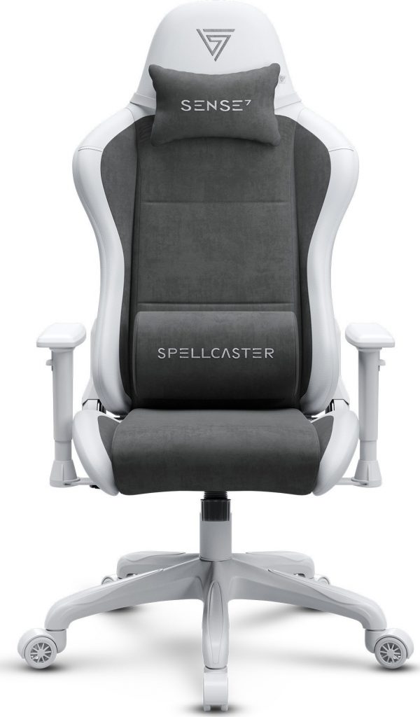 SENSE7 Spellcaster FUKU PU Крісло білий/сірий Стиль і комфорт для геймерів в елегантному дизайні - Зображення 3