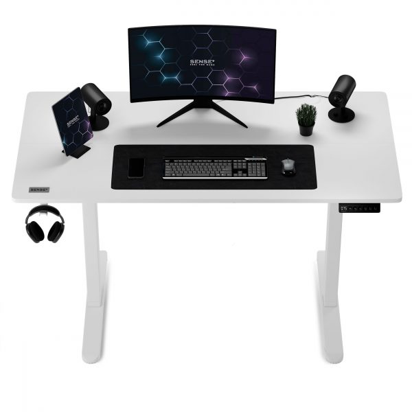 Електричний Ігровий Стіл SENSE7 Nojo 120×60 Білий — Регульована Поверхня для Комфорту та Стилю - Зображення 4