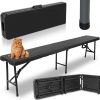 Лавка Розкладна Садова Heckermann ZD183 Black 183×28×43 см — Стильна Практичність для Зовнішнього Простору