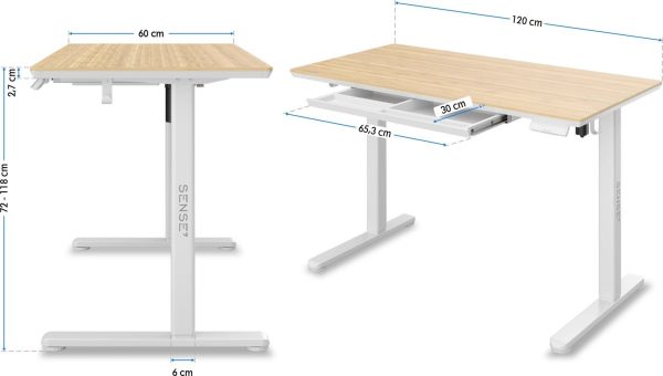 Ігровий стіл SENSE7 Newai Bamboo 120x60 см - Зображення 5