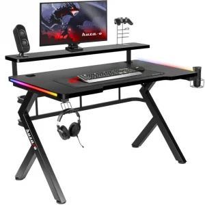 Ігровий Стіл Huzaro Hero 5.0 RGB з LED-Підсвічуванням та Ергономічною Робочою Поверхнею