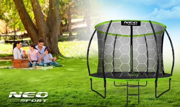 Батут з внутрішньою сіткою + драбинка Neo-Sport Premium 252 см NS-08C221 - Зображення 3