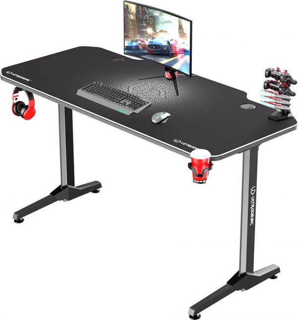 Ігровий комп'ютерний стіл ULTRADESK FRAG Білий 140X60 см + підкладка