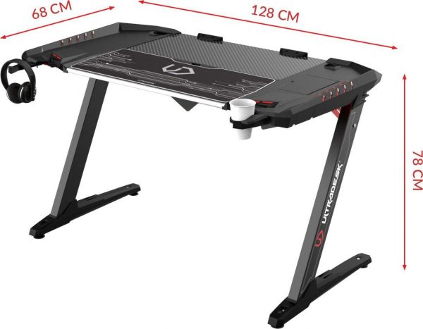 Письмовий Стіл Ultradesk ROCKET 128 см Чорний Сучасний Дизайн для Офісу - Зображення 9