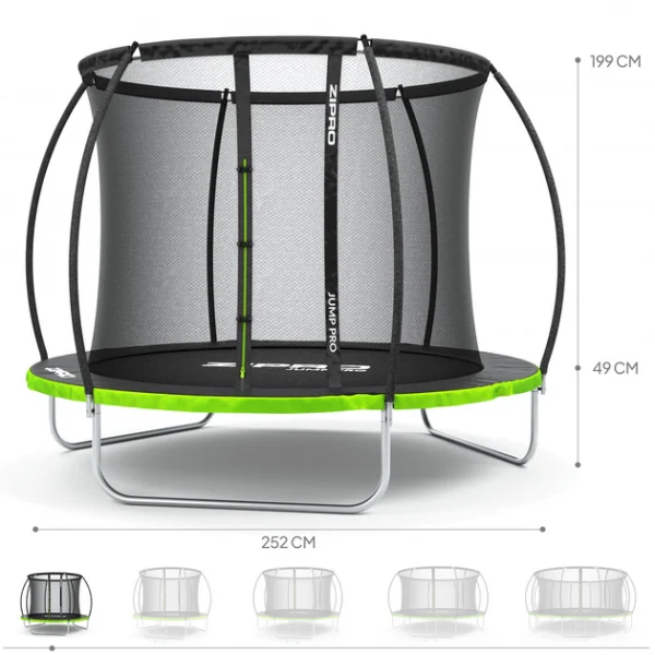 Батут Zipro Premium 252 см із Внутрішньою Захисною Сіткою Jump Pro 8FT IN - Зображення 7