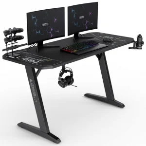 Ергономічний Ігровий Стіл SENSE7 Nomad Cybernetic Black 140x60 см для Комфортного Геймінгу