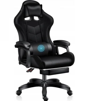 Ігрове Крісло MatMay Black Gaming в Чорному Стилі для Тотального Занурення у Гру