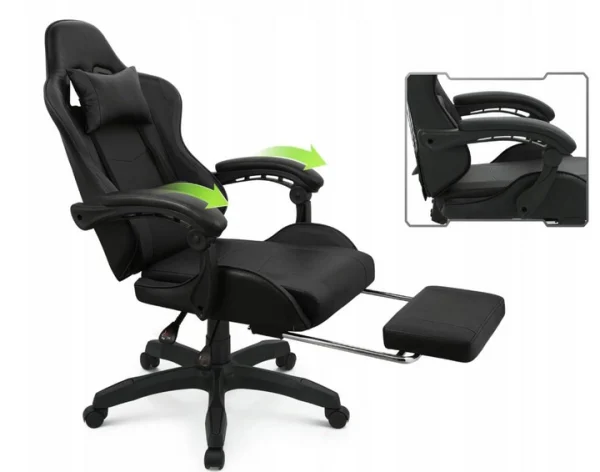 Ігрове Крісло MatMay Black Gaming в Чорному Стилі для Тотального Занурення у Гру - Зображення 3
