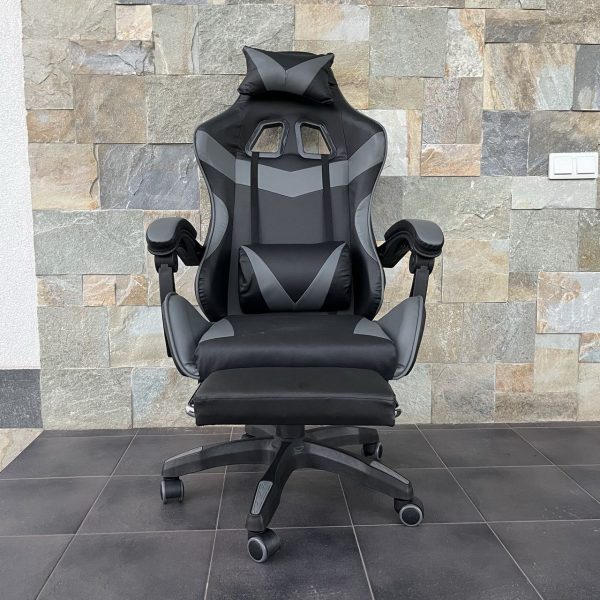 Геймерське Ігрове крісло TS-046A для Gamer Swivel чорно-сіре - Зображення 3