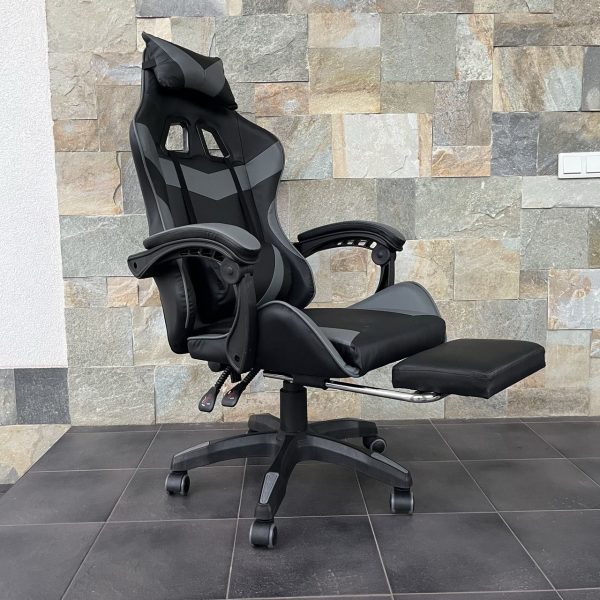 Геймерське Ігрове крісло TS-046A для Gamer Swivel чорно-сіре - Зображення 2