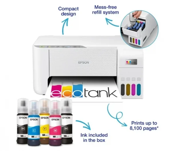 Багатофункціональний Принтер для друку вдома та офісі пристрій Epson EcoTank L3276 WiFi (C11CJ67436) білий - Зображення 4