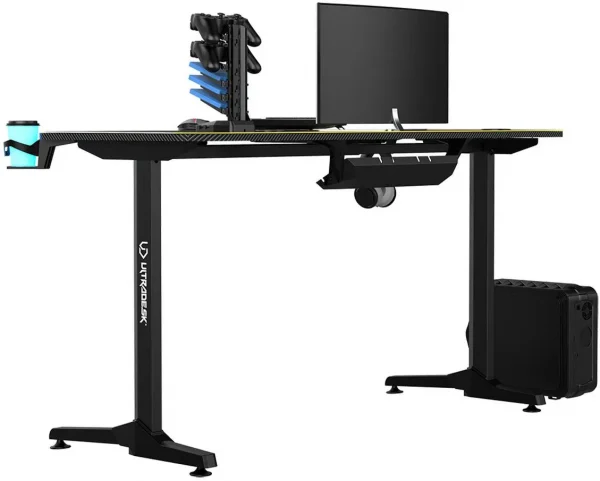 КОМП'ЮТЕРНИЙ ІГРОВИЙ СТІЛ 140x60 см ULTRADESK FRAG + PAD Gold - Зображення 3