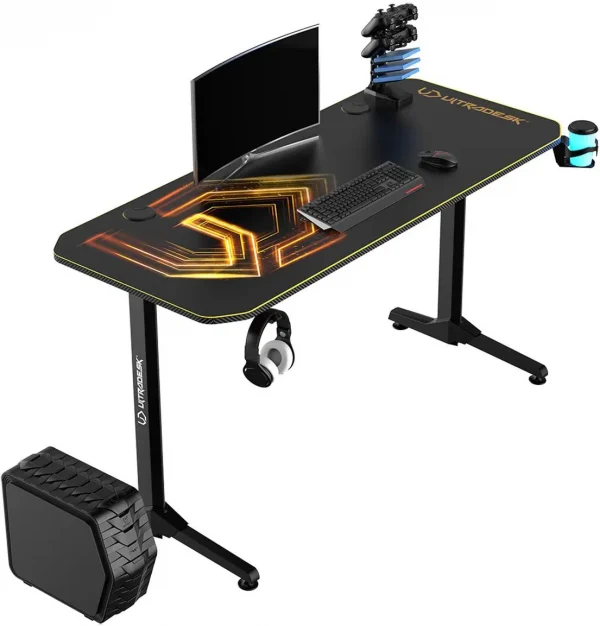 КОМП'ЮТЕРНИЙ ІГРОВИЙ СТІЛ 140x60 см ULTRADESK FRAG + PAD Gold - Зображення 4