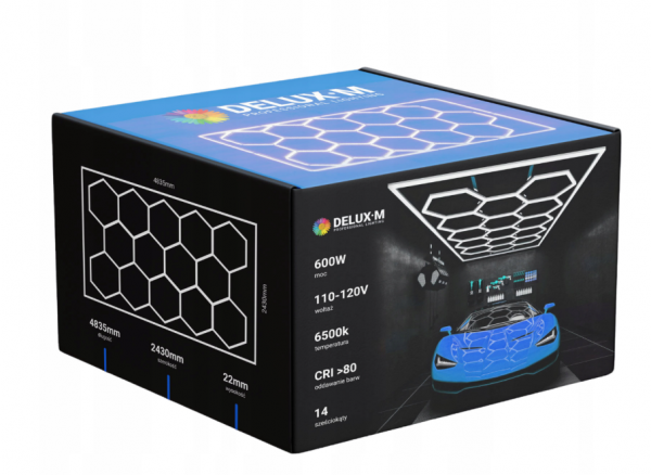 Стельовий світильник LED панельний стельовий світильник Hexagon 243*484см 6500K для домашнього гаража