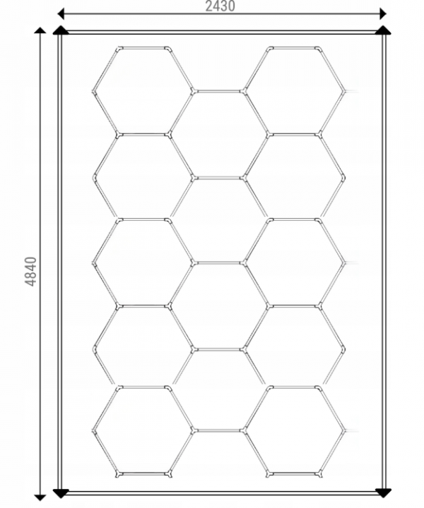 Стельовий світильник LED панельний стельовий світильник Hexagon 243*484см 6500K для домашнього гаража - Зображення 4