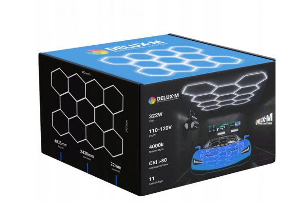 Стельовий світильник LED панельний стельовий світильник Hexagon 315*292см 6500K для домашнього гаража