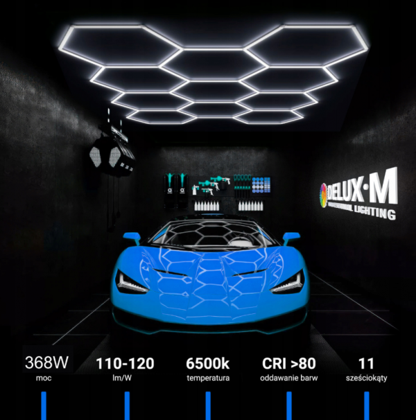 Стельовий світильник LED панельний стельовий світильник Hexagon 315*292см 6500K для домашнього гаража - Зображення 2