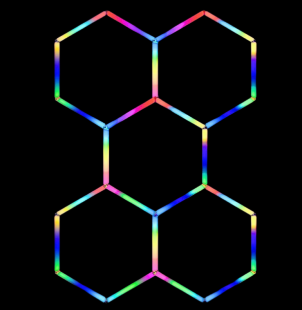Світильник стельовий LED панель стельовий світильник Hexagon 158*229см RGB + пульт - Зображення 2