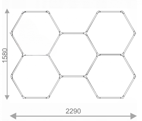 Світильник стельовий LED панель стельовий світильник Hexagon 158*229см RGB + пульт - Зображення 3