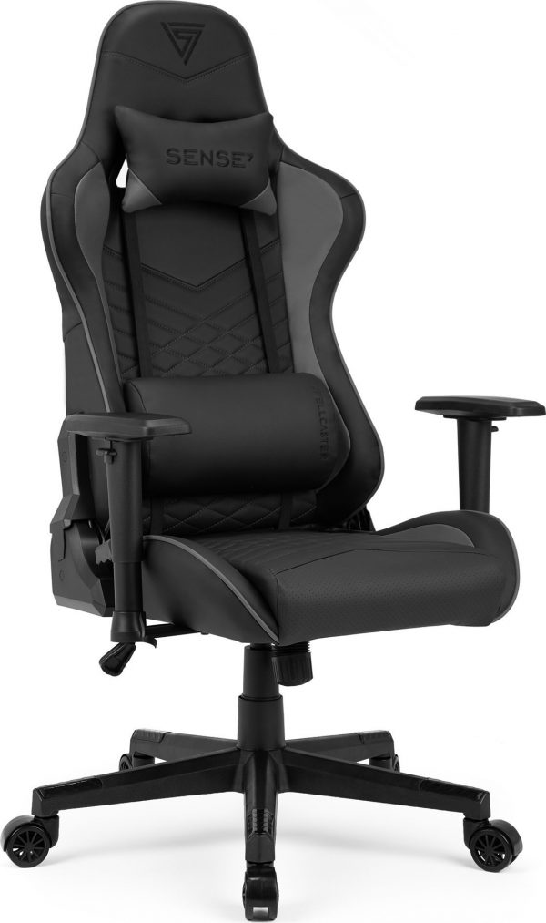 Крісло SENSE7 Spellcaster Black/Grey Стильний комфорт та підтримка для геймерів