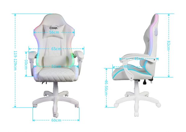 Ігрове крісло RGB + BT з колонками WS8153 White - Зображення 6