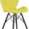 Жовте Оксамитове Крісло MUFART ELVA 3747 на Чорних Ніжках для Яскравого Комфорту