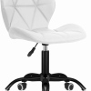 Офісне Крісло SKY74A Біла Екошкіра на Чорній Ніжці для Сучасного Офісу