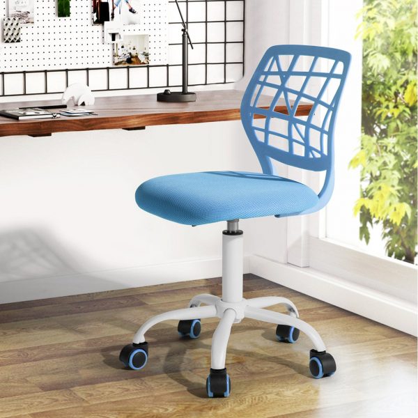 Обертове крісло FurnitureR синій/білий Стильний вибір  для вашого офісу - Зображення 3
