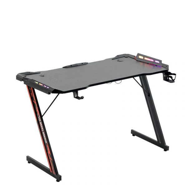 RGB Стіл ATOS Carbon 120×60 см з Підсвіткою для Атмосферного Геймінгу