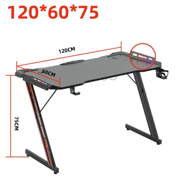 RGB Стіл ATOS Carbon 120×60 см з Підсвіткою для Атмосферного Геймінгу - Зображення 4