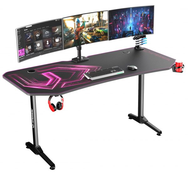 Ігровий комп'ютерний стіл ULTRADESK FRAG Xxl Pink 160x75 см