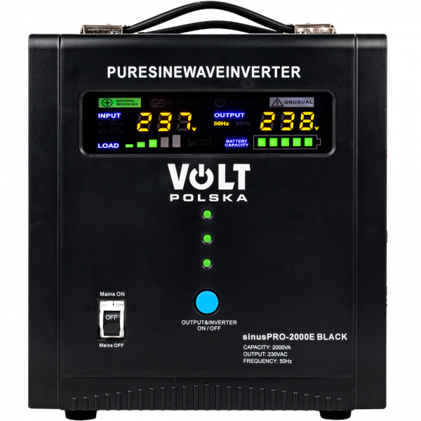 Джерело Аварійного Живлення VP SINUS PRO 2000 E 12/230V (1250/2000W) - Зображення 2