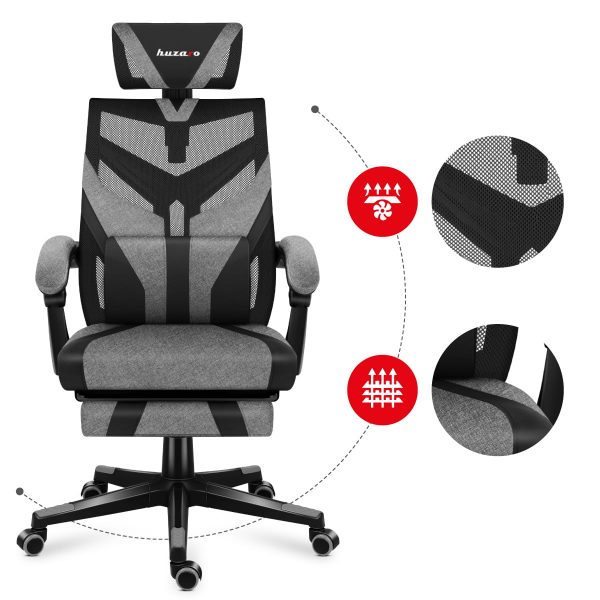 Геймерське Ігрове крісло Huzaro Combat 5.0 Grey - Зображення 9