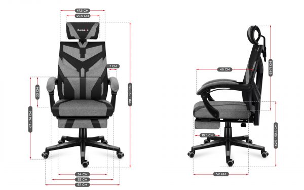 Геймерське Ігрове крісло Huzaro Combat 5.0 Grey - Зображення 10